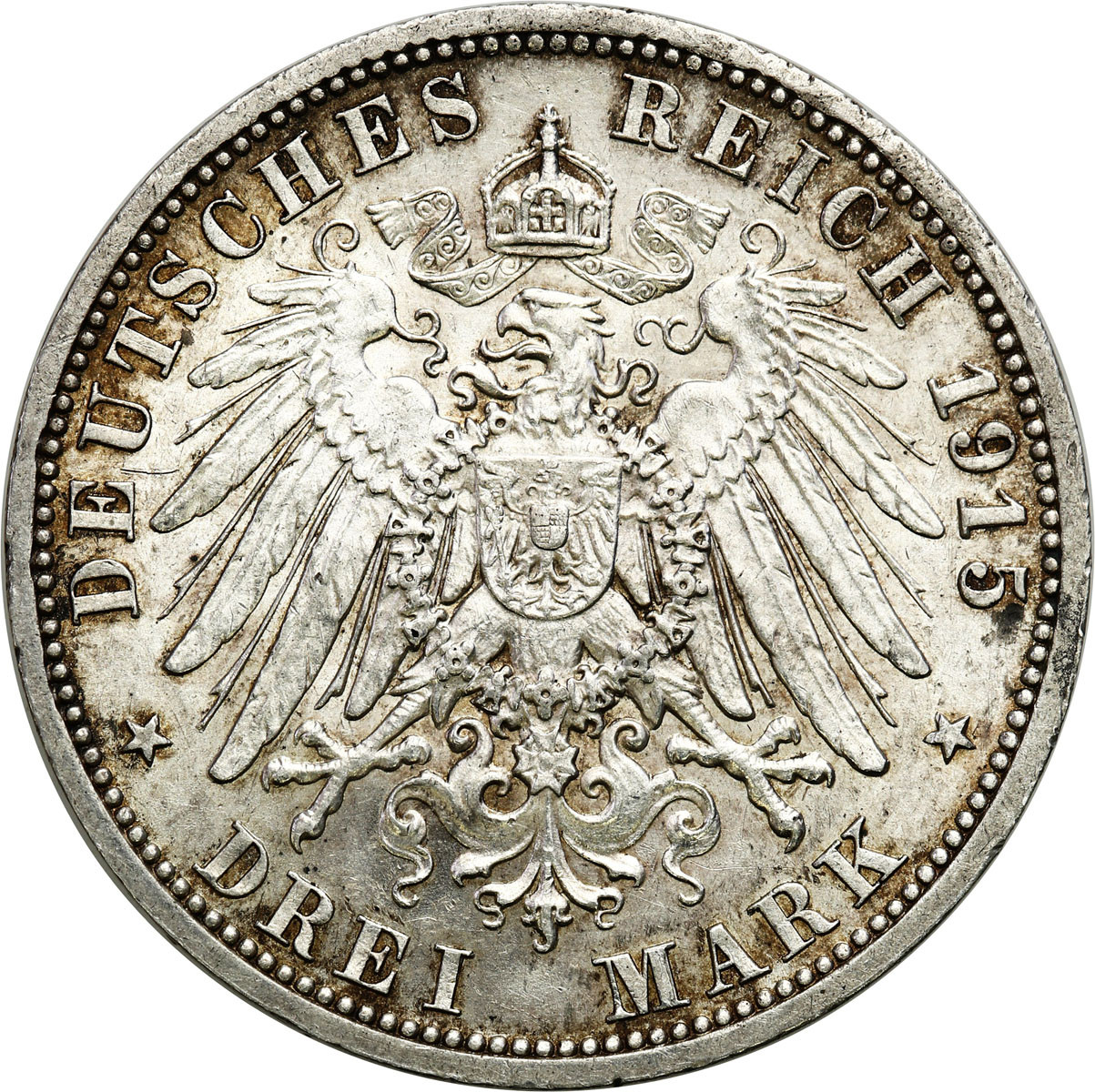 Niemcy, Brunszwik-Lüneburg. 3 marki 1915 A, Berlin - RZADKIE
